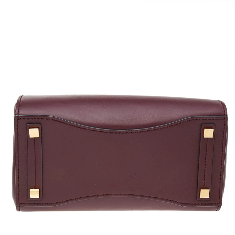 Michael Kors Burgundy Leather And Python Embossed Leather Bancroft Satchel For Women - Image 6