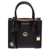 Michael Kors Black Perforated Leather Embellished Mini Mercer Tote For Women