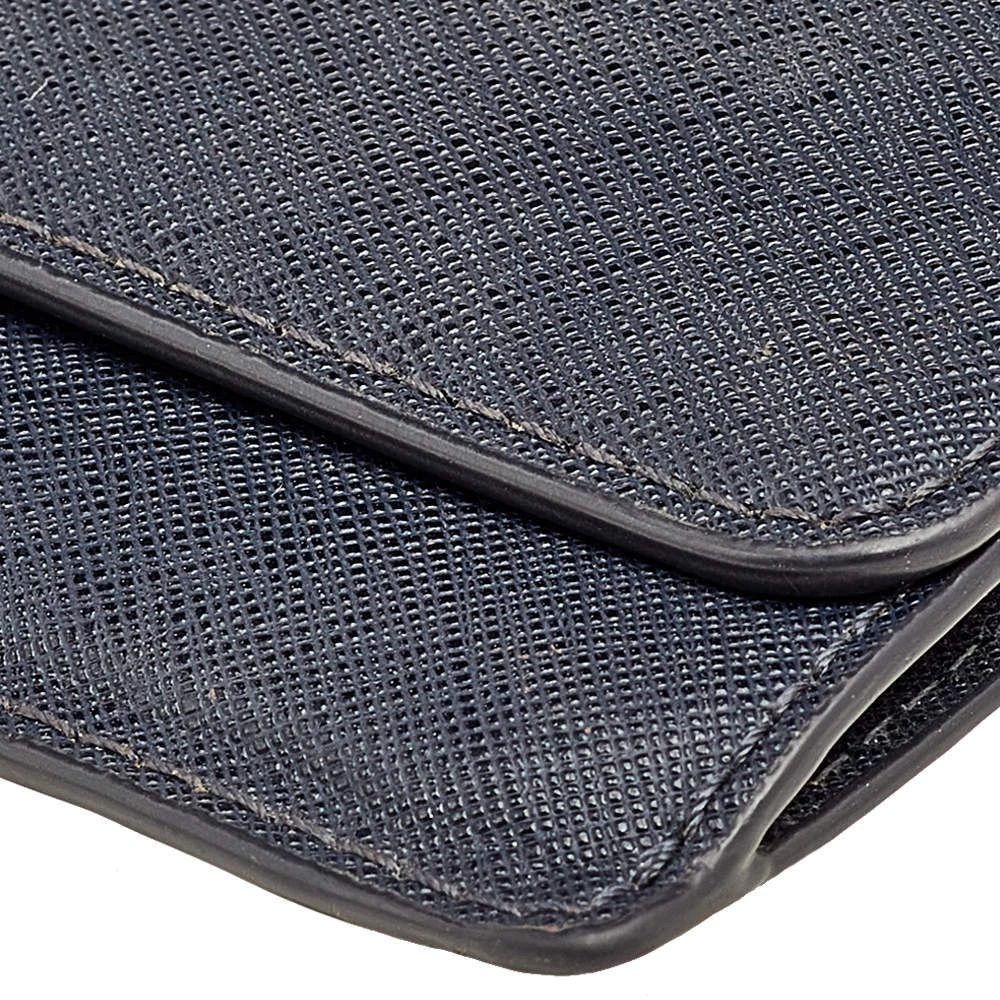 Michael Kors Navy Blue Saffiano Leather Jet Set Travel Flat Wallet For Women - Image 10