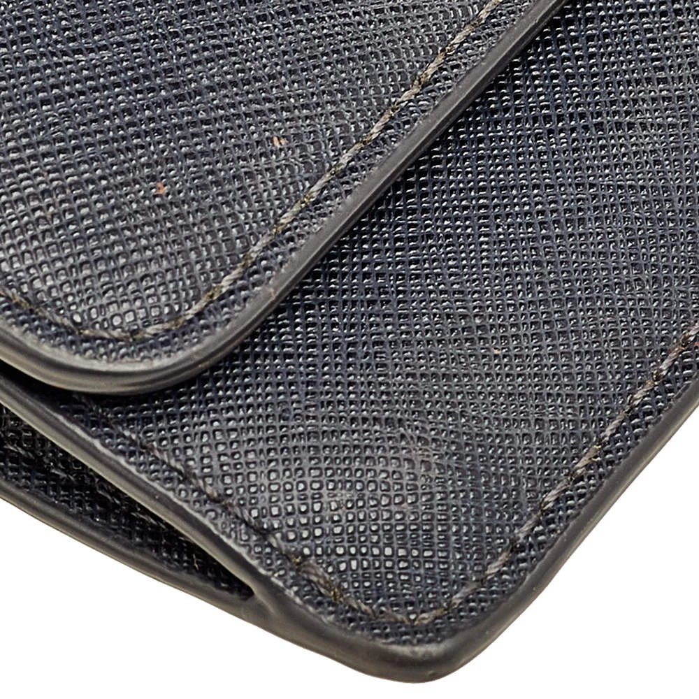 Michael Kors Navy Blue Saffiano Leather Jet Set Travel Flat Wallet For Women - Image 9