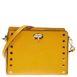 Michael Kors Yellow Leather Sylvie Crossbody Bag For Women