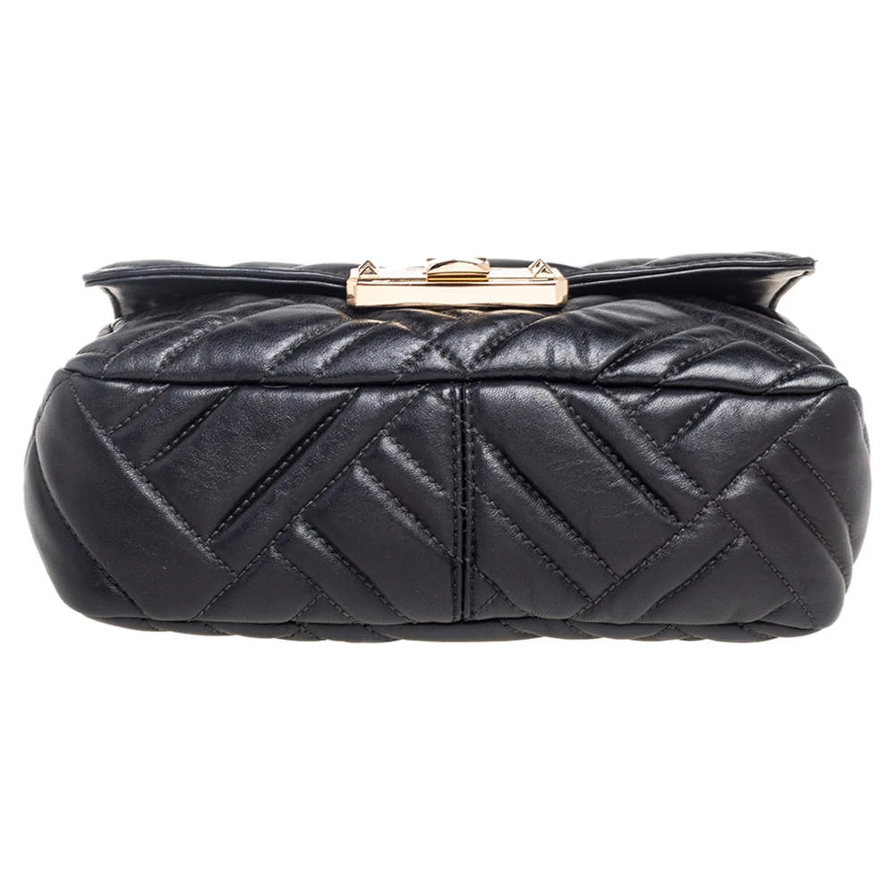 Michael Kors Black Quilted Leather Vivianne Shoulder Bag For Women - Image 7