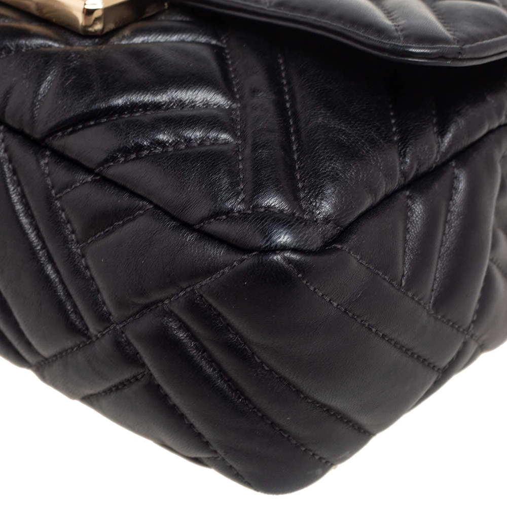 Michael Kors Black Quilted Leather Vivianne Shoulder Bag For Women - Image 12