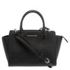 Michael Kors Black Leather Selma Satchel For Women