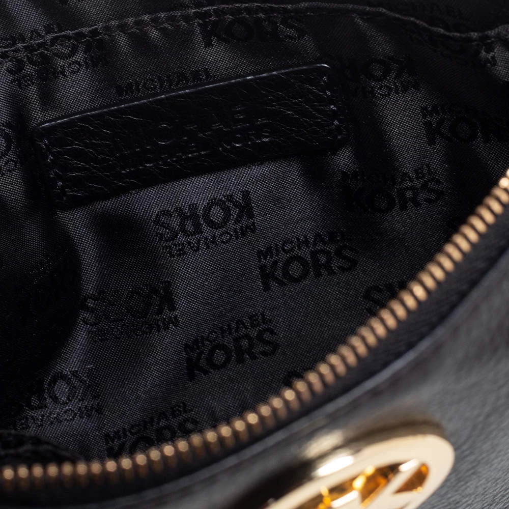 Michael Kors Black Leather Jet Set Wristlet Pouch For Women - Image 8