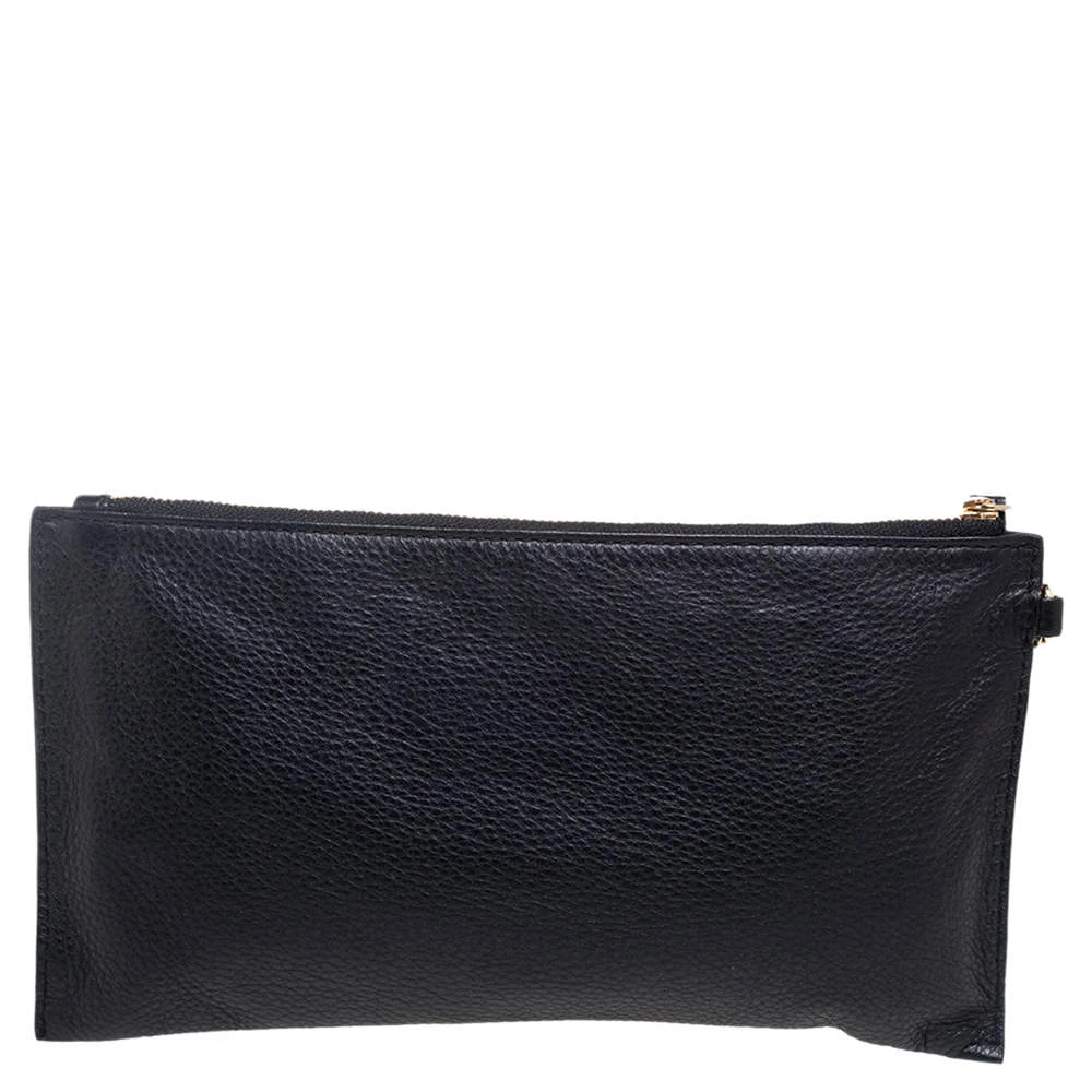 Michael Kors Black Leather Jet Set Wristlet Pouch For Women - Image 4
