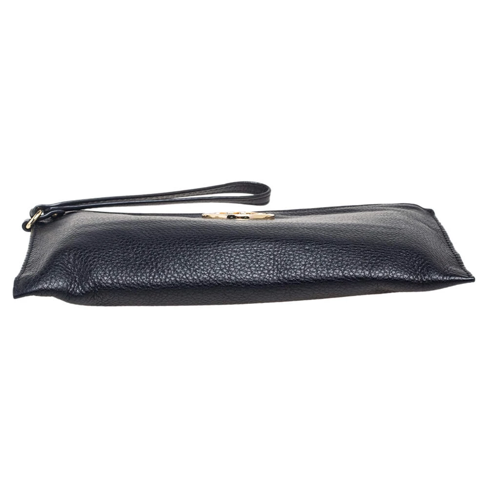 Michael Kors Black Leather Jet Set Wristlet Pouch For Women - Image 6