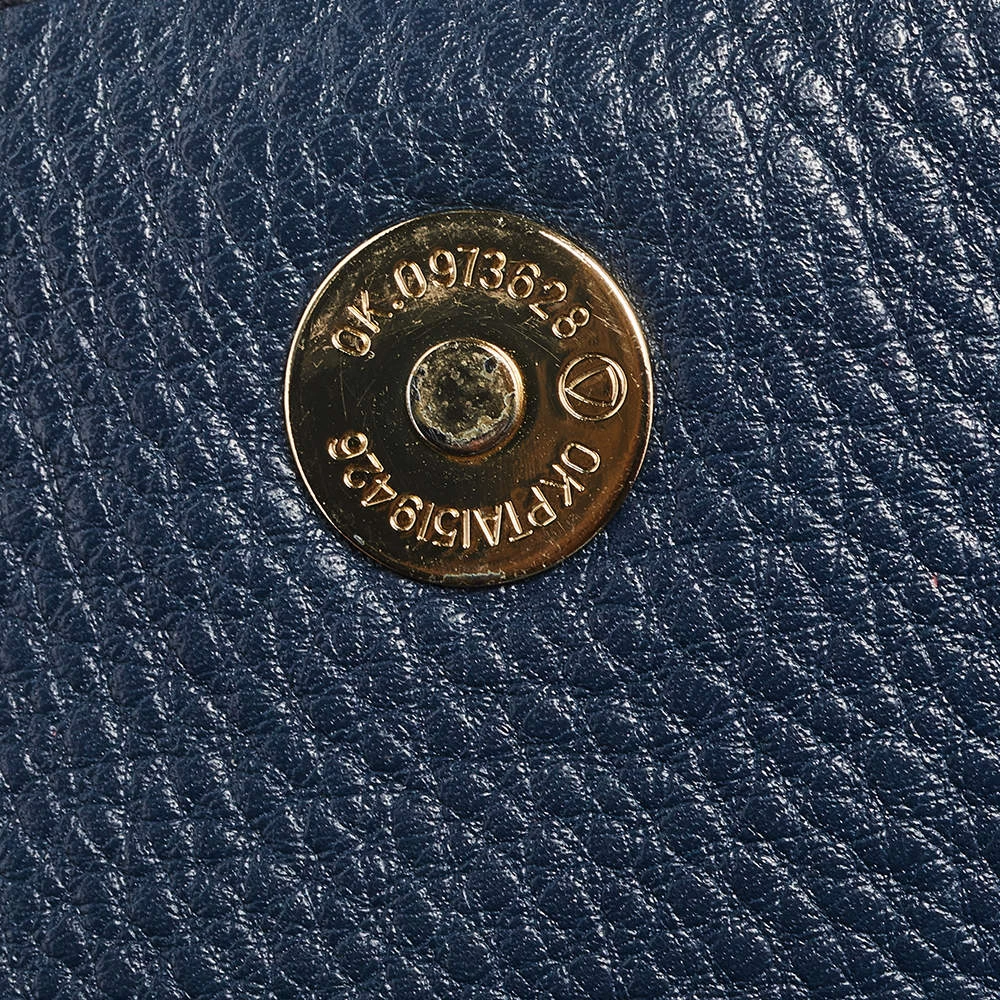 Michael Kors Blue Leather Jet Set Flap Crossbody Bag For Women - Image 8