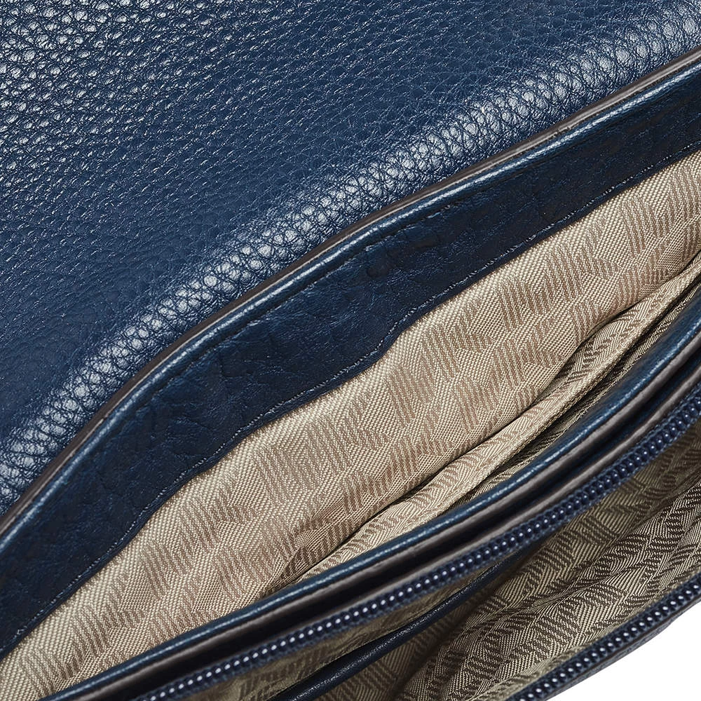 Michael Kors Blue Leather Jet Set Flap Crossbody Bag For Women - Image 7