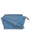Michael Kors Light Blue Leather Mini Selma Crossbody Bag For Women