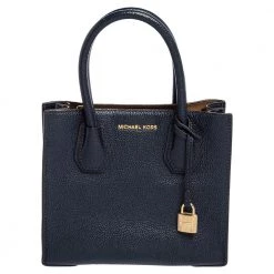 Michael Kors Blue Leather Mini Mercer Tote For Women