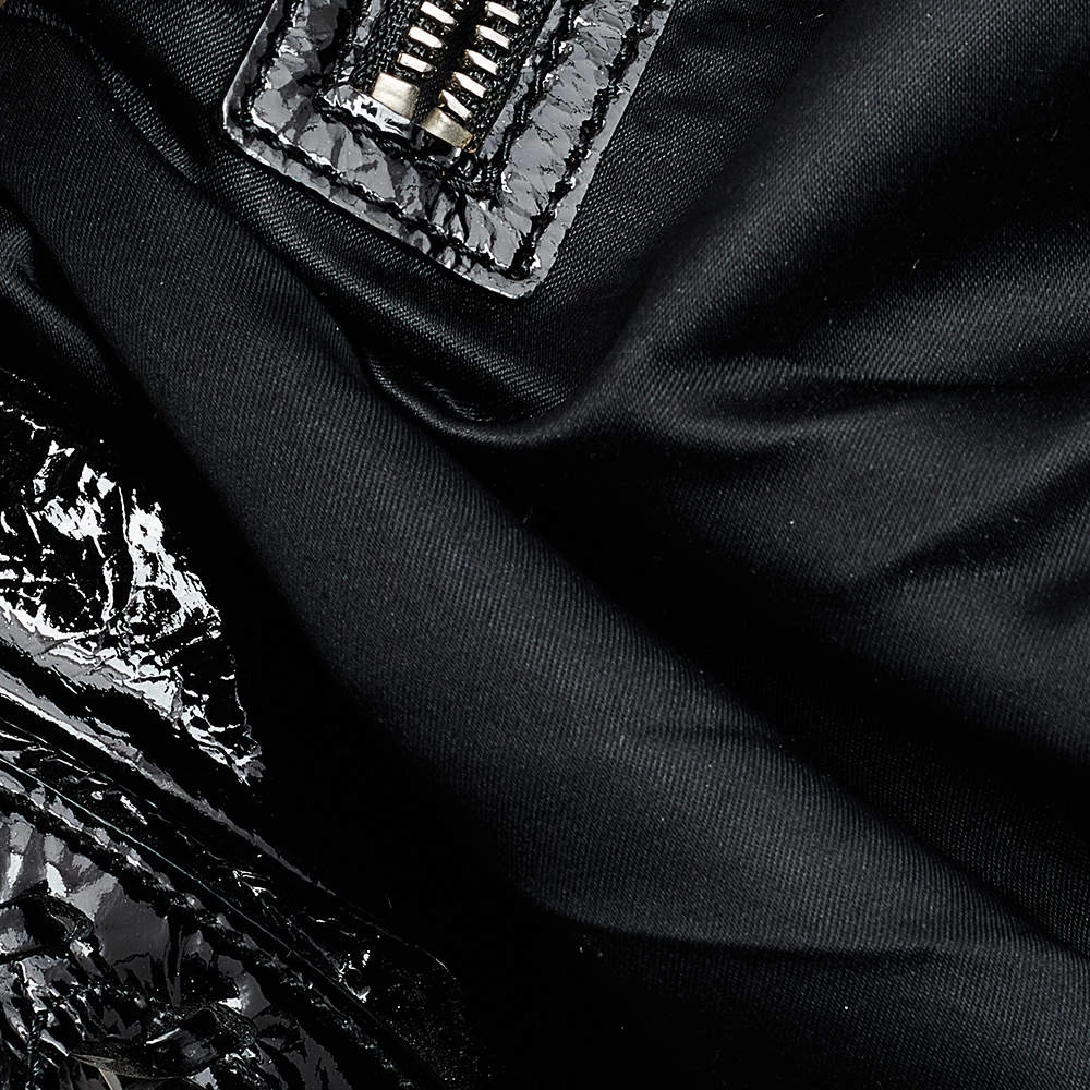 Michael Kors Black Patent Leather Chain Hobo For Women - Image 7