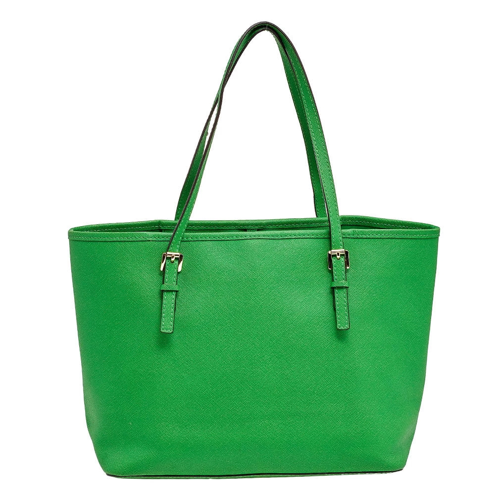 Michael Kors Green Leather Small Jet Set Travel Tote For Women - Image 4