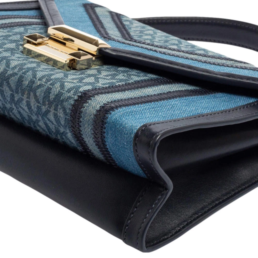 Michael Kors Blue Denim And Leather Whitney Shoulder Bag For Women - Image 12