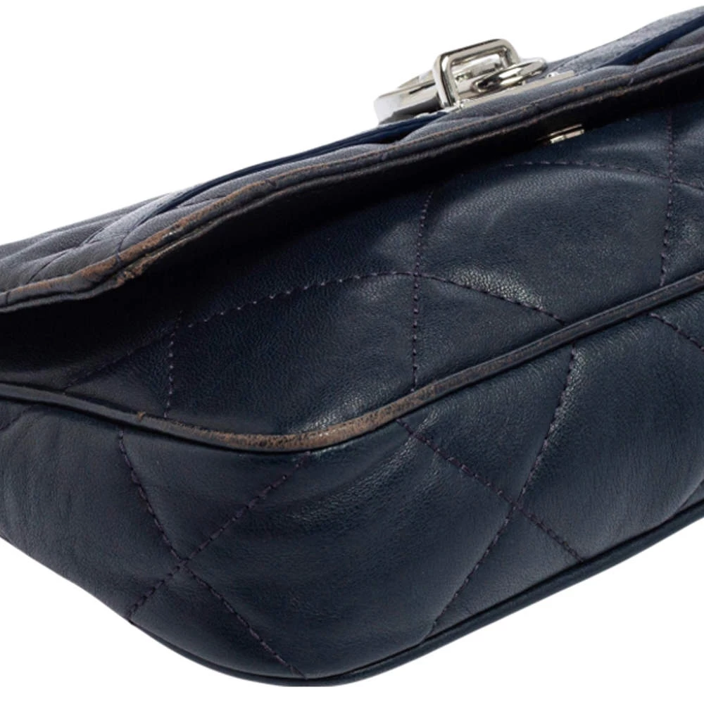 Michael Kors Navy Blue Quilted Leather Hamilton Chain Shoulder Bag For Women - Image 11