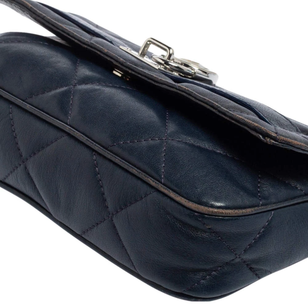 Michael Kors Navy Blue Quilted Leather Hamilton Chain Shoulder Bag For Women - Image 12