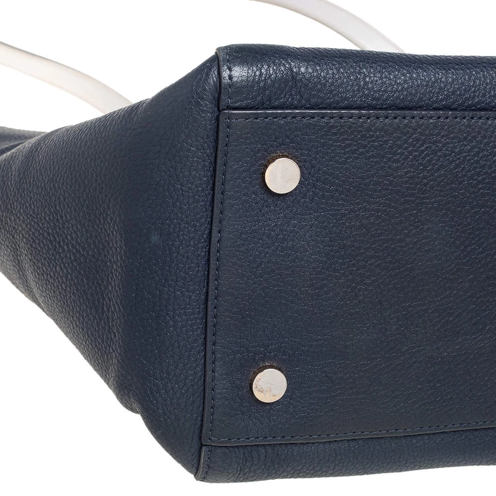 Michael Kors Navy Blue/White Leather Whitney Tote For Women - Image 15