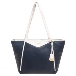 Michael Kors Navy Blue/White Leather Whitney Tote For Women