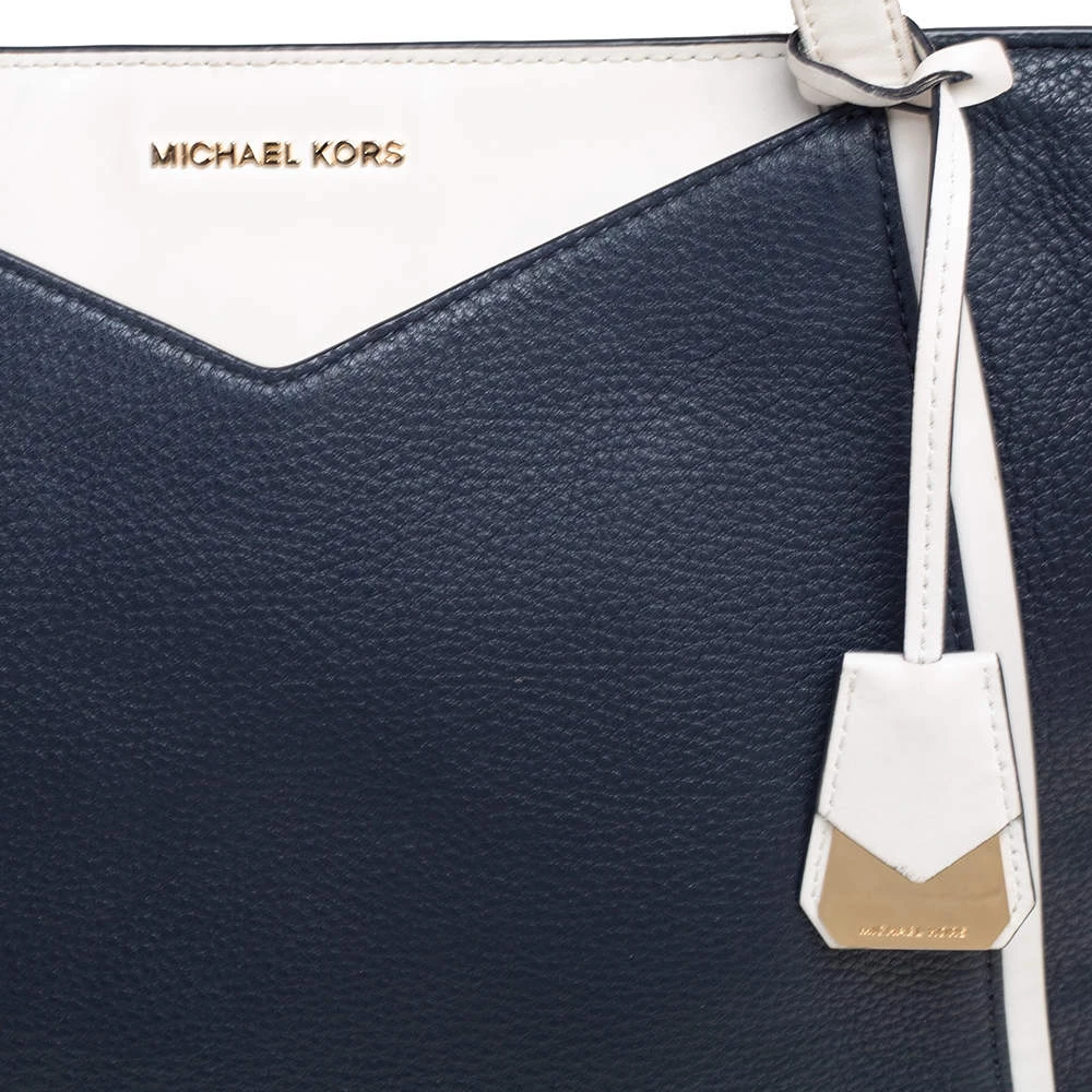Michael Kors Navy Blue/White Leather Whitney Tote For Women - Image 5