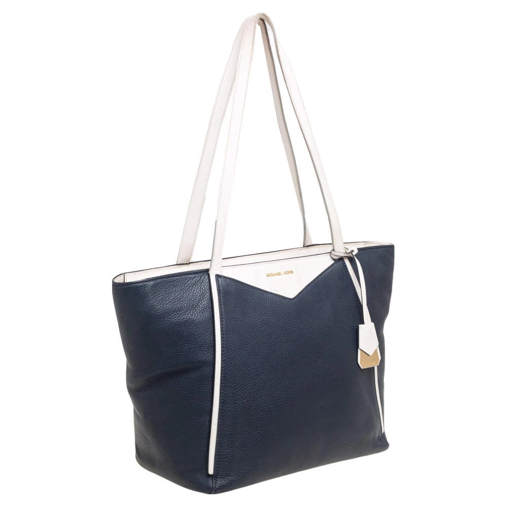 Michael Kors Navy Blue/White Leather Whitney Tote For Women - Image 3
