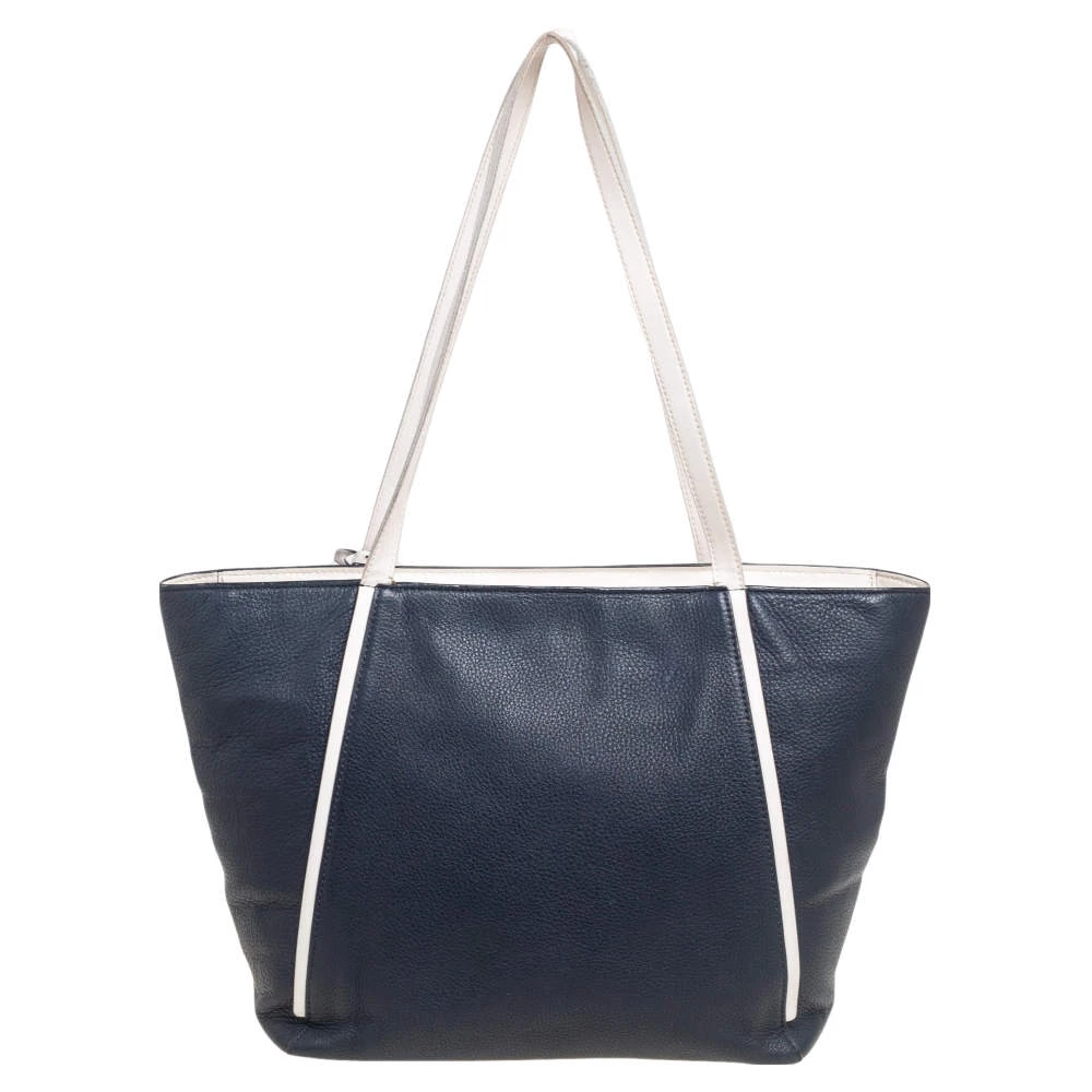 Michael Kors Navy Blue/White Leather Whitney Tote For Women - Image 4