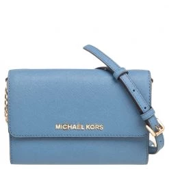 Michael Kors Blue Leather Crossbody Bag For Women