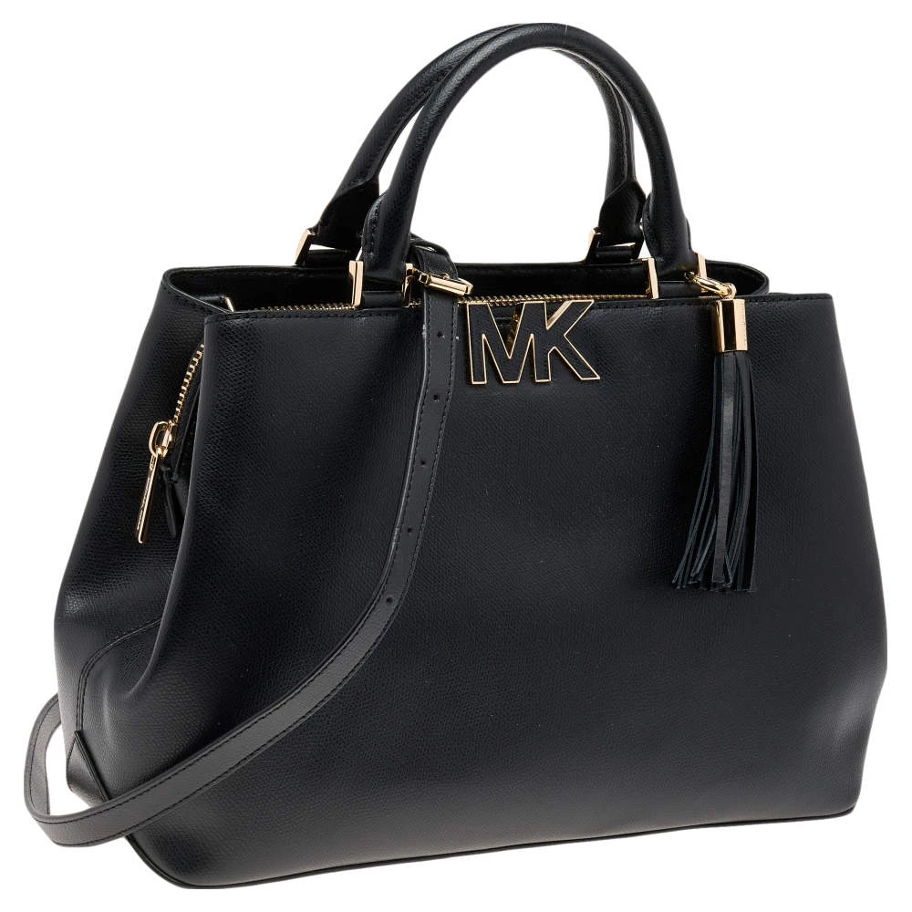 Michael Kors Black Leather Florence Satchel For Women - Image 3