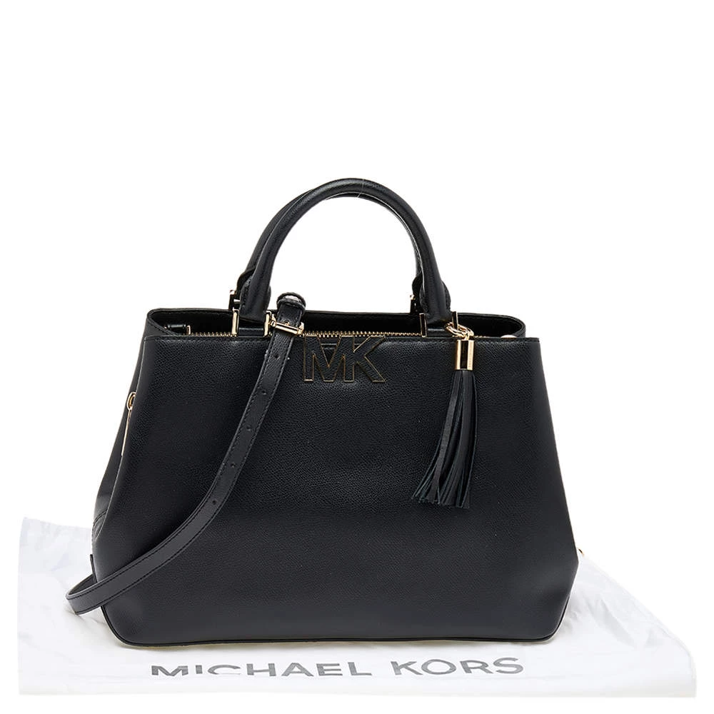 Michael Kors Black Leather Florence Satchel For Women - Image 9