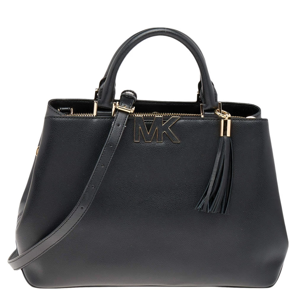 Michael Kors Black Leather Florence Satchel For Women