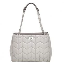 Michael Kors Grey Quilted Leather Peyton Large Convertible Tote For Women