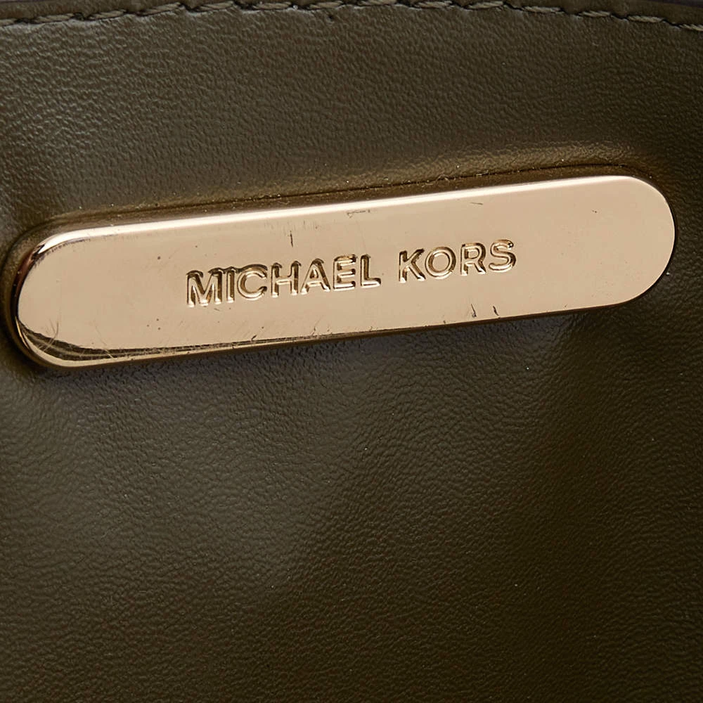 Michael Kors Green Butterfly Embellished Leather Small Mercer Tote For Women - Image 8