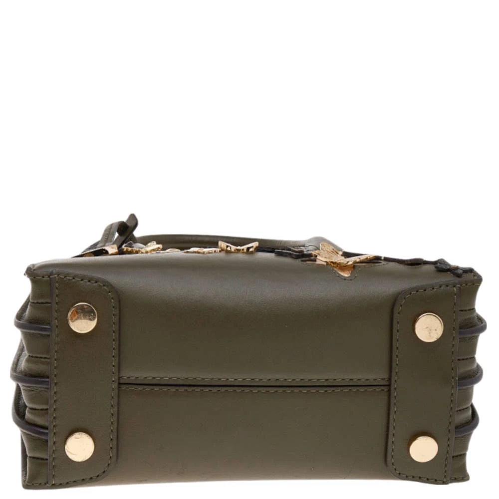 Michael Kors Green Butterfly Embellished Leather Small Mercer Tote For Women - Image 6