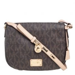 Michael Kors Monogram Coated Canvas Hamilton Shoulder Bag For Women