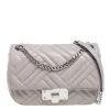 Michael Kors Grey Leather Medium Peyton Shoulder Bag For Women
