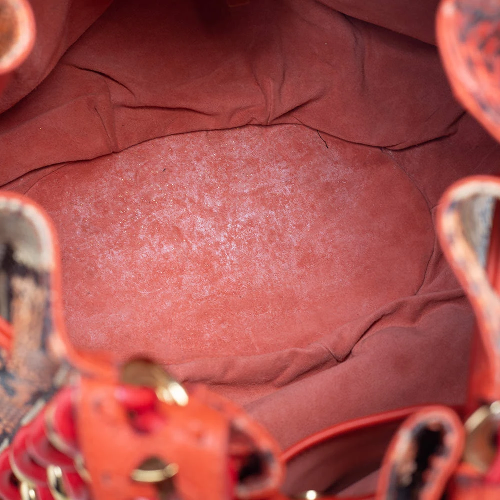 Michael Kors Multicolor Snakeskin Leather Chain Link Tote For Women - Image 7