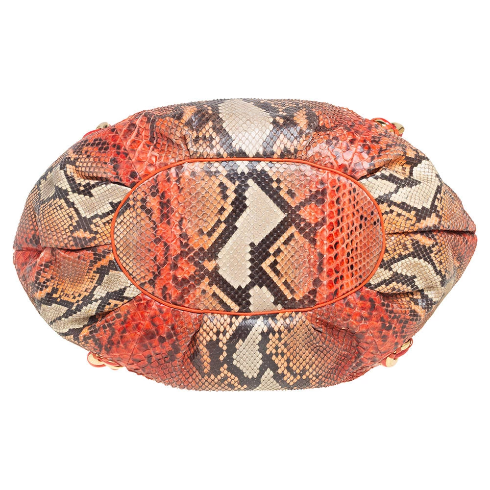 Michael Kors Multicolor Snakeskin Leather Chain Link Tote For Women - Image 6