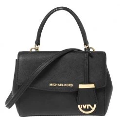 Michael Kors Black Leather Mini Ava Crossbody Bag For Women