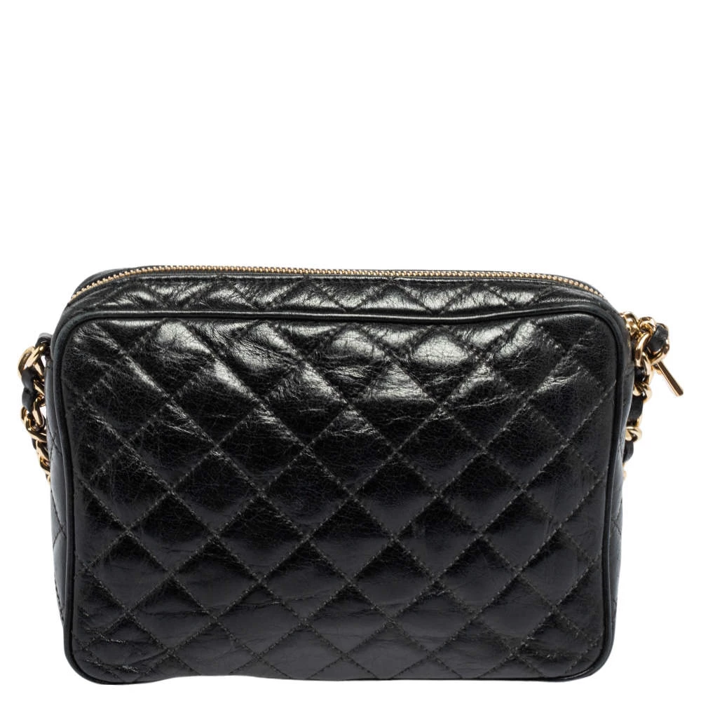 Michael Kors Black Quilted Leather Susannah Lock Messenger Bag For Women - Image 4