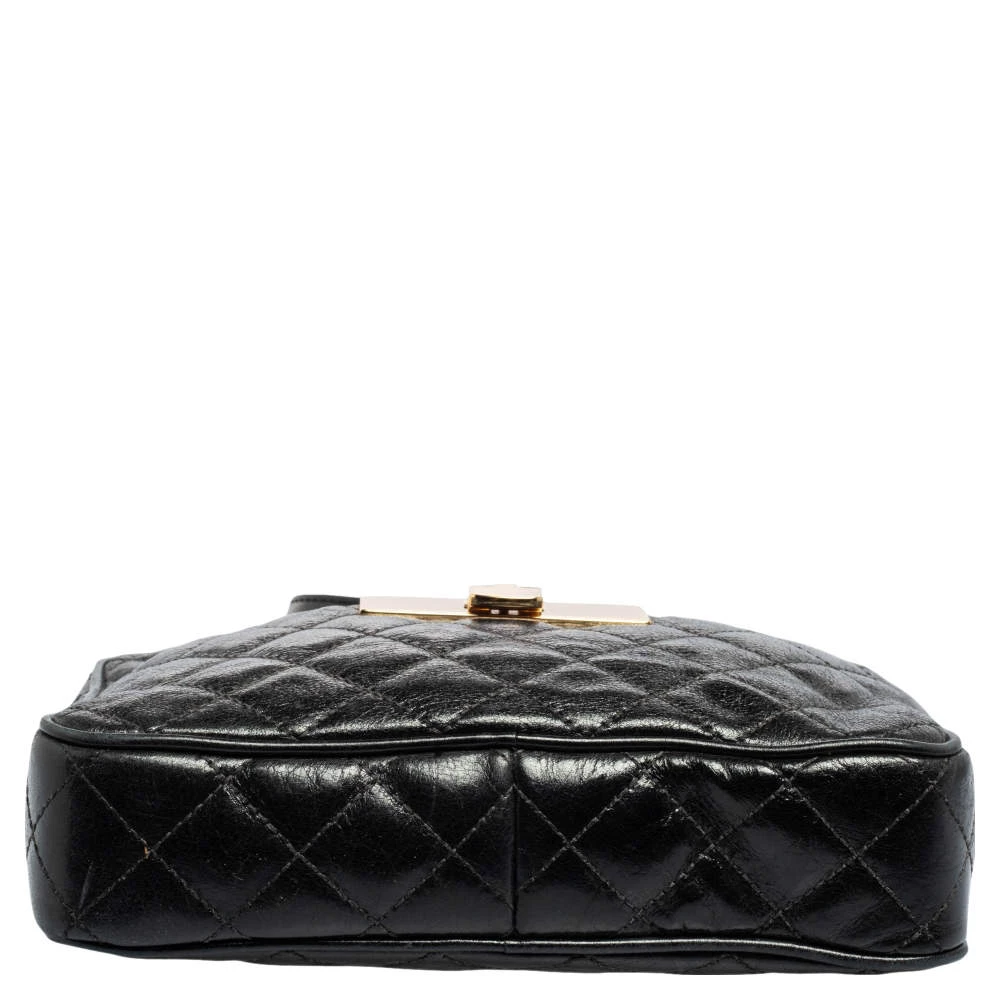 Michael Kors Black Quilted Leather Susannah Lock Messenger Bag For Women - Image 6