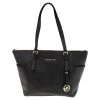 MICHAEL Michael Kors Black Saffiano Leather Medium Jet Set Top Zip Tote For Women