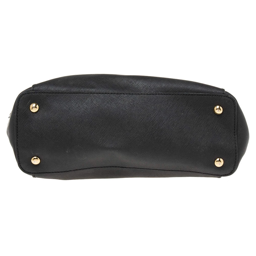 MICHAEL Michael Kors Black Saffiano Leather Medium Jet Set Top Zip Tote For Women - Image 6