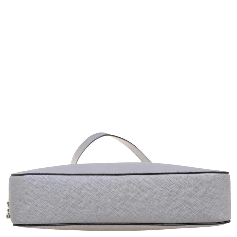 Michael Kors Grey Saffiano Leather Large Jet Set Crossbody Bag For Women - Image 6