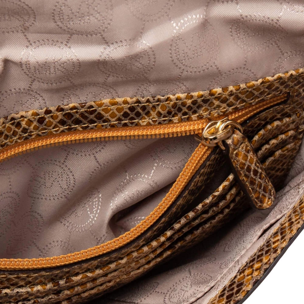 Michael Kors Cream Raffia And Python Embossed Leather Sloan Shoulder Bag For Women - Image 7