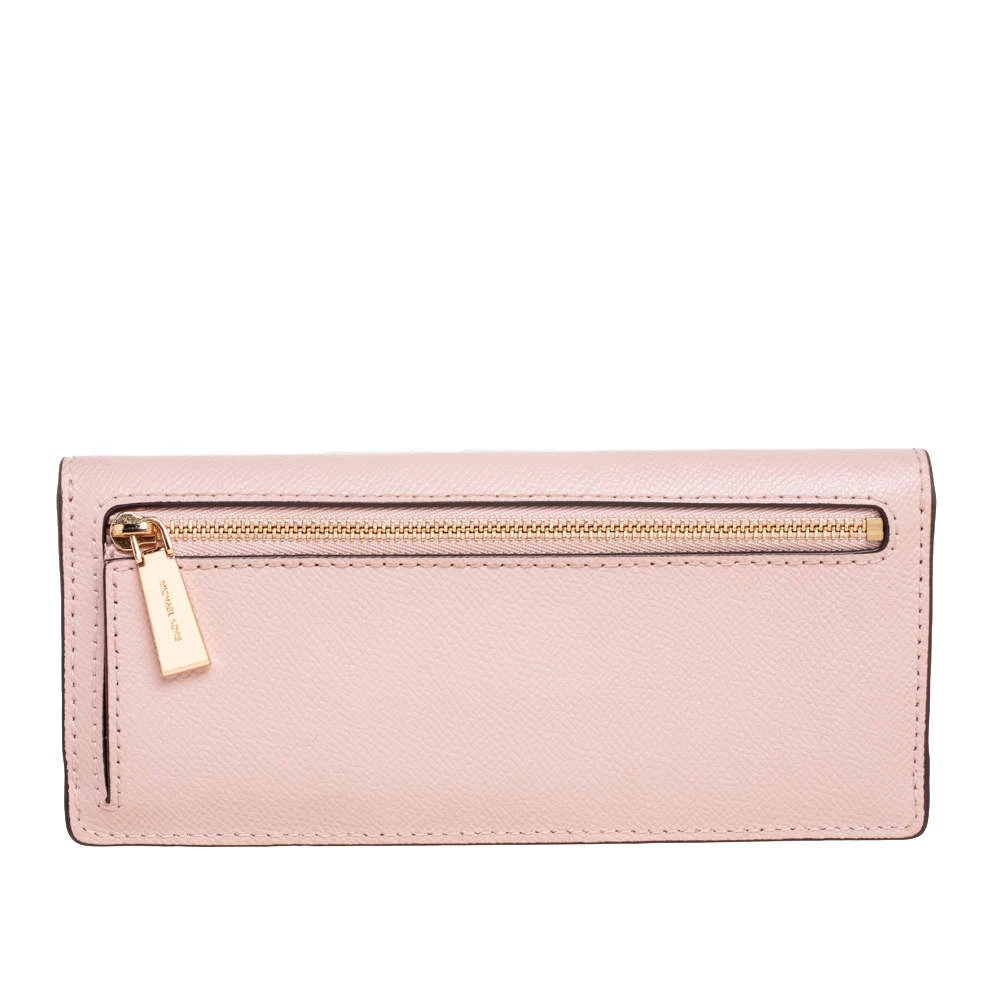 Michael Kors Dusty Pink Saffiano Leather Jet Set Travel Flat Wallet For Women - Image 4