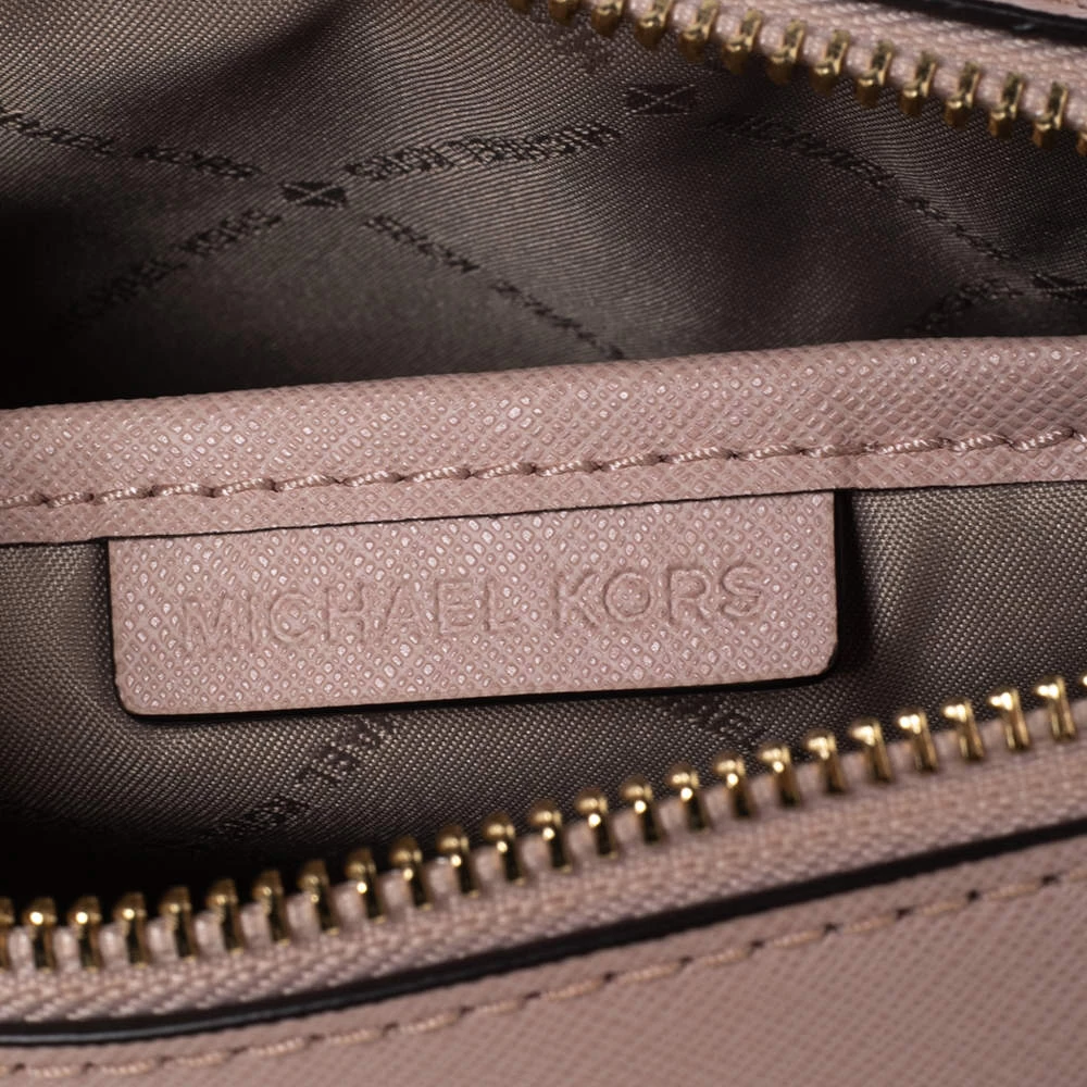 Michael Kors Powder Pink Saffiano Leather Jet Set Crossbody Bag For Women - Image 9