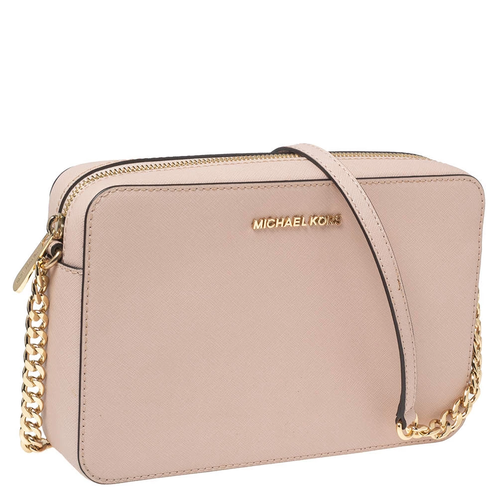 Michael Kors Powder Pink Saffiano Leather Jet Set Crossbody Bag For Women - Image 3
