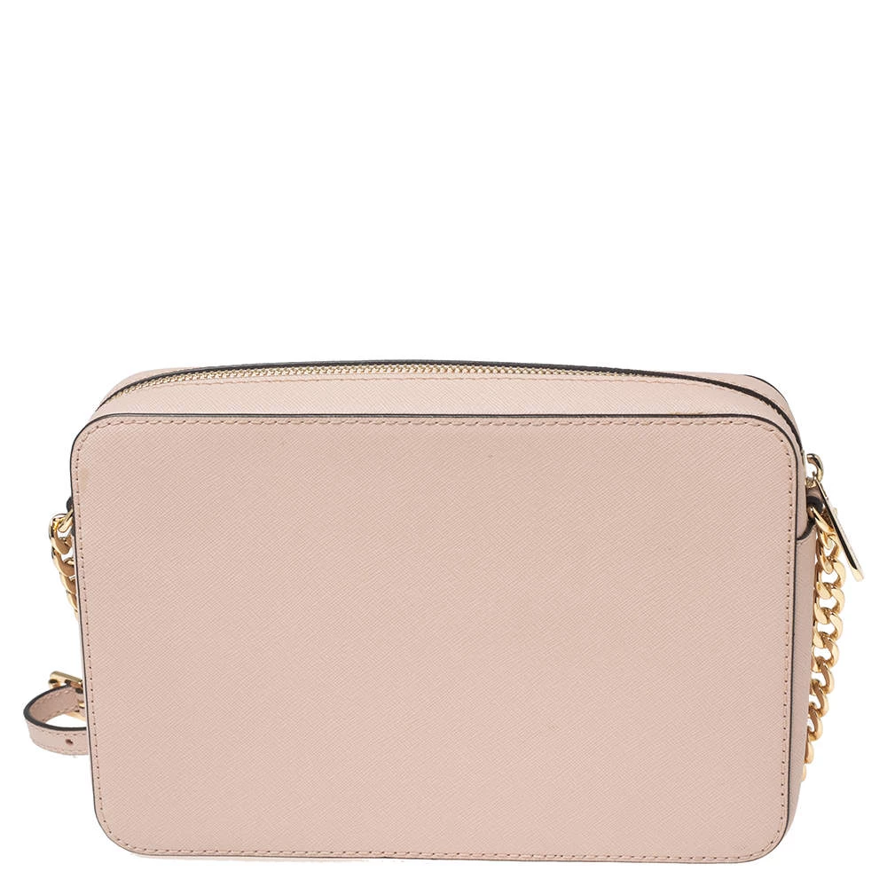 Michael Kors Powder Pink Saffiano Leather Jet Set Crossbody Bag For Women - Image 4