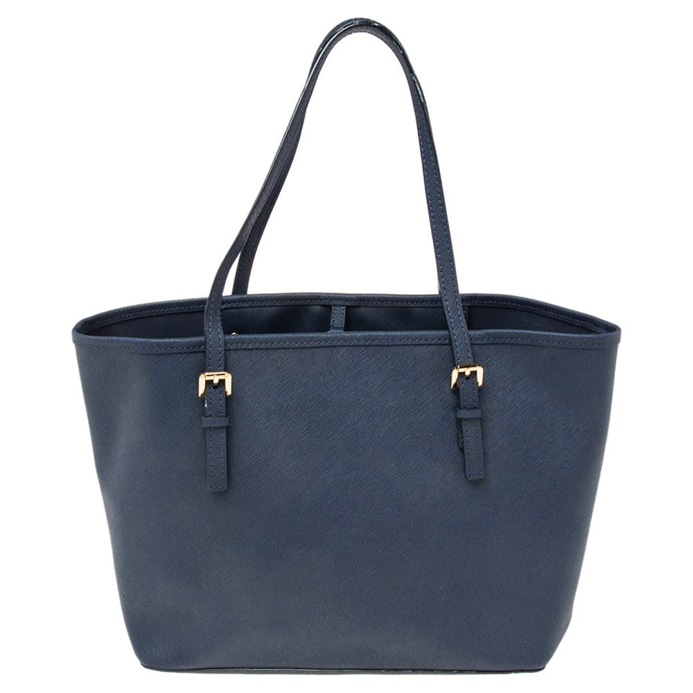 Michael Kors Blue Leather Jet Set Tote For Women - Image 4