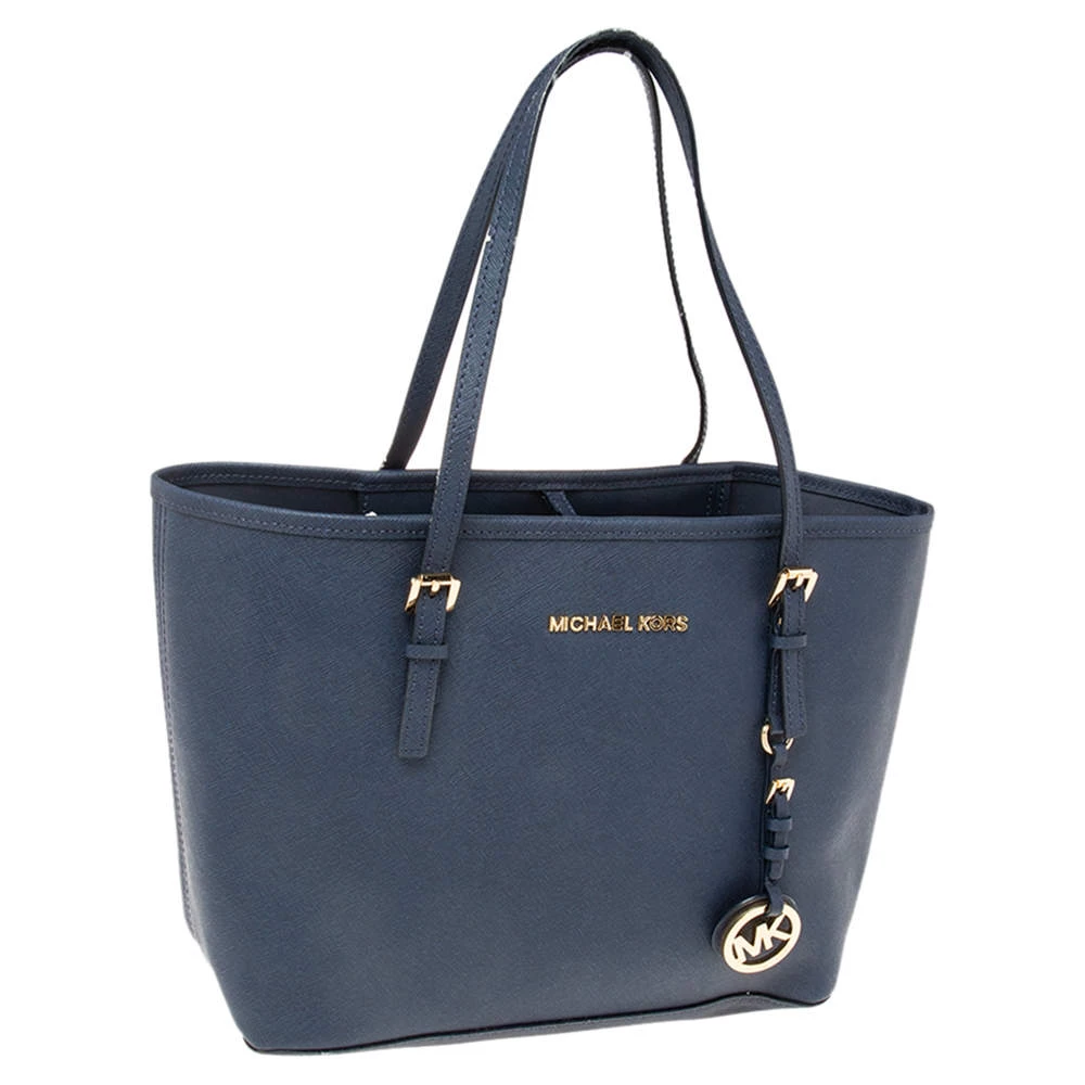 Michael Kors Blue Leather Jet Set Tote For Women - Image 3