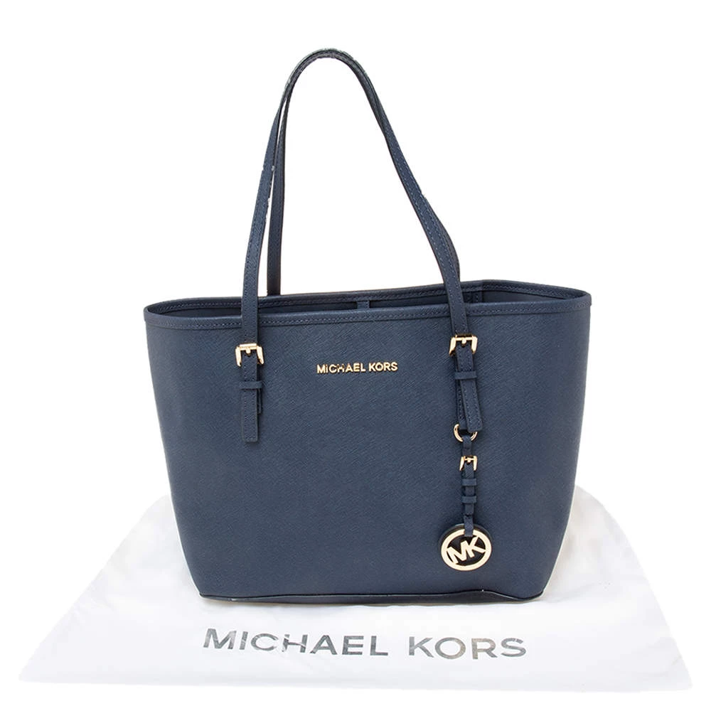 Michael Kors Blue Leather Jet Set Tote For Women - Image 10